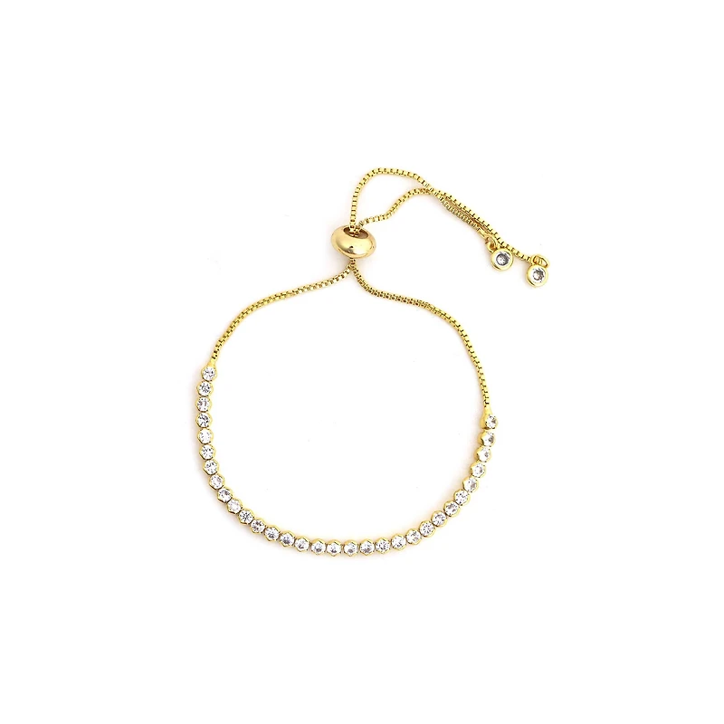 Diamond Pull String Gold Bracelet