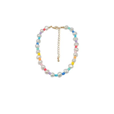 Colorful Bead and Pearl Anklet