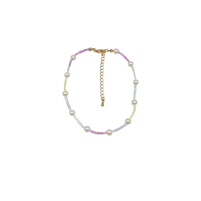 Pastel Bead and Pearl Anklet