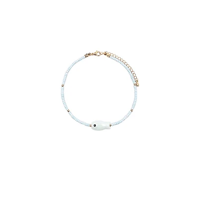 Blue Fish Beaded Anklet