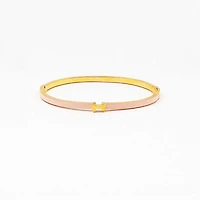 Pink Enamel and Gold Bracelet