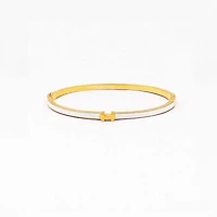 White Enamel and Gold Bracelet