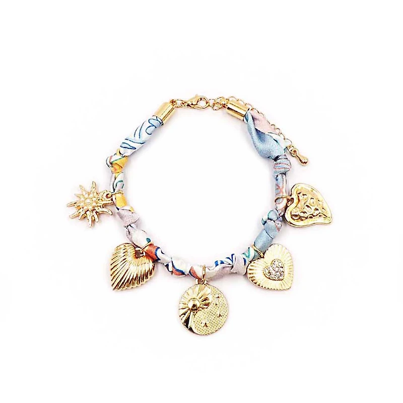 Heart Scarf Charm Bracelet