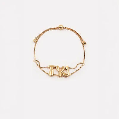 TYJ Bubble Pull Tie Gold Bracelet