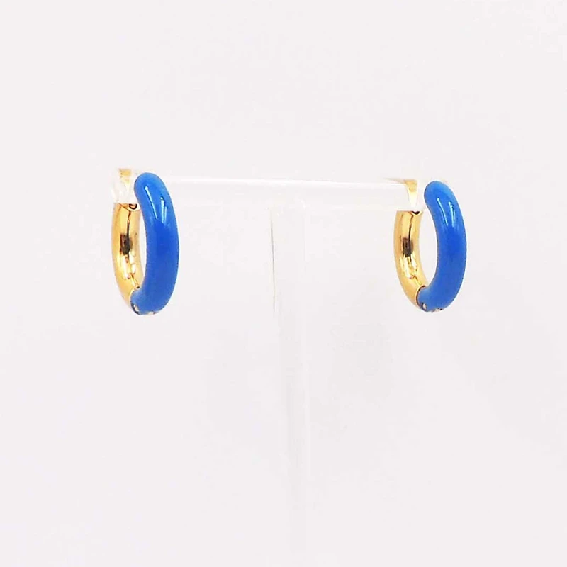 Mini Blue Hoop Earrings