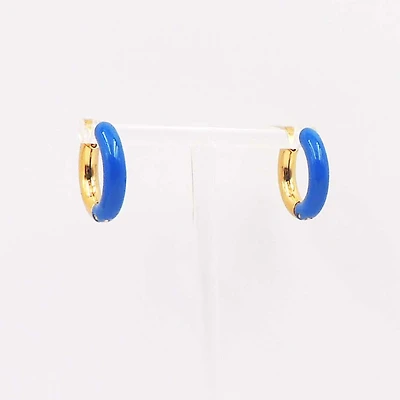 Mini Blue Hoop Earrings