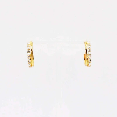 Pearl and Diamond Gold Hoop Earrings