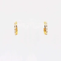 Pearl and Diamond Gold Hoop Earrings