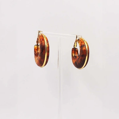 Thick Tortoise Acrylic Hoop Earrings