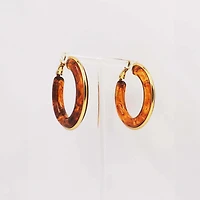 Thin Tortoise Acrylic Hoop Earrings
