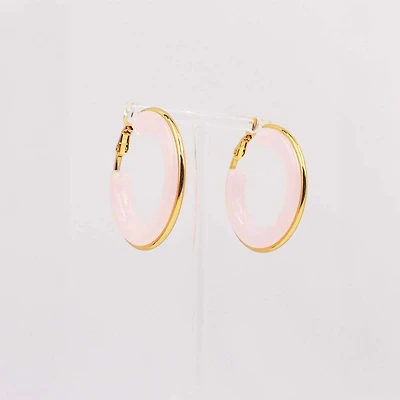 Thin Pink Acrylic Hoop Earrings