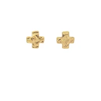 Hammered Cross Stud Earrings