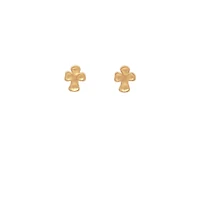 Gold Cross Stud Earrings