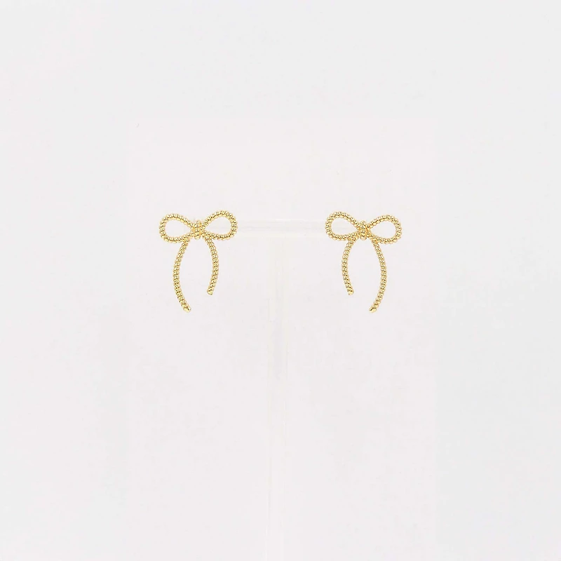 Twisted Bow Gold Earrings