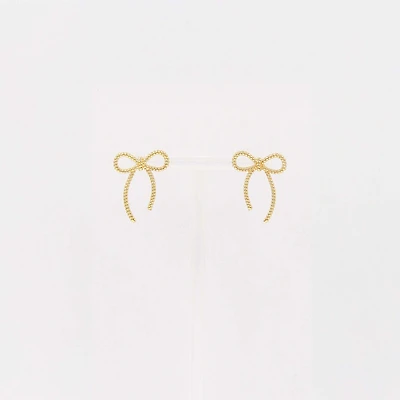Twisted Bow Gold Earrings