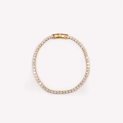 Crystal and Gold Tennis Bracelet
