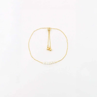 Pearl and Gold Pull Chain Bracelet