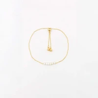 Pearl and Gold Pull Chain Bracelet