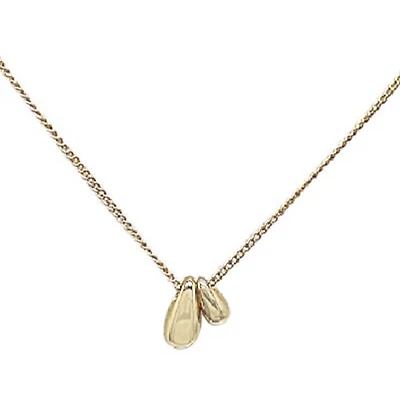 Double Teardrop Gold Necklace