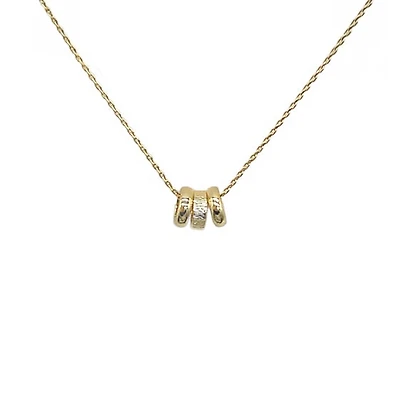 Triple Ring Pendant Gold Necklace