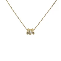 Triple Ring Pendant Gold Necklace