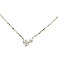 You and Me Double Crystal Gold Necklace