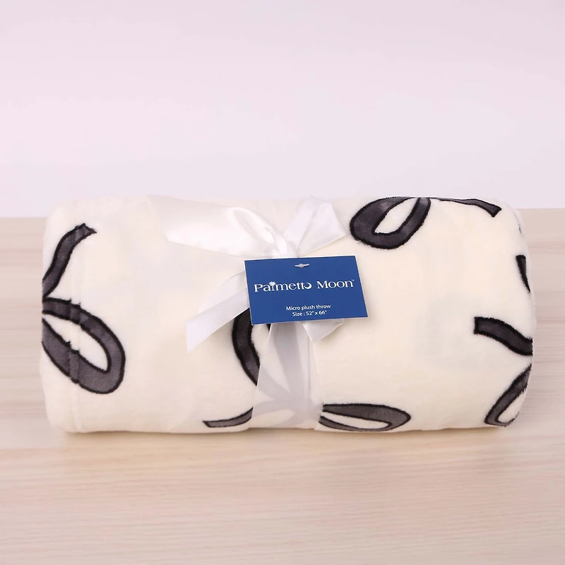 Black Bows Printed Fleece Blanket