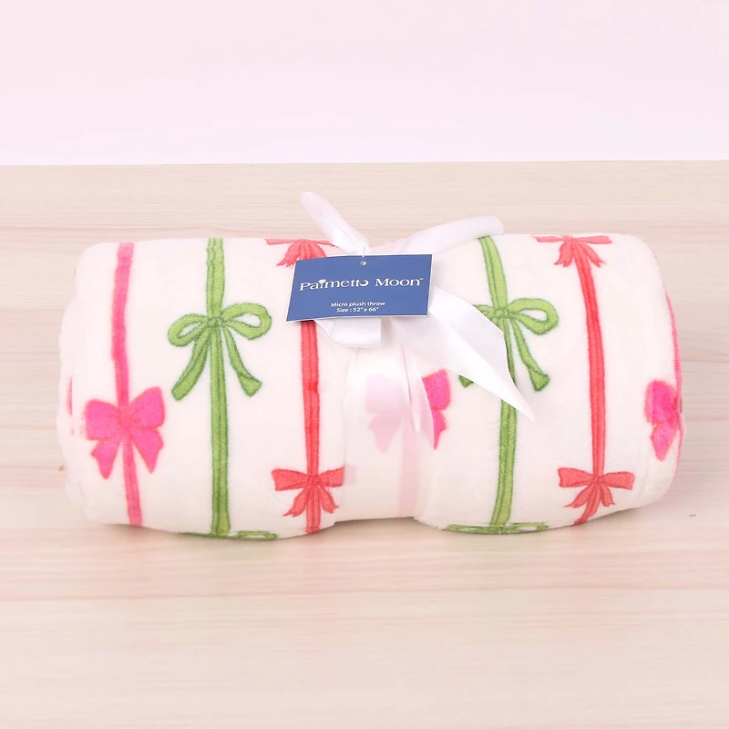 Holiday Bows Printed Fleece Blanket