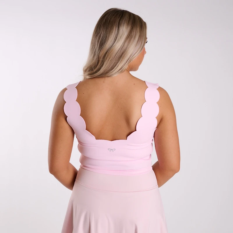 Scallop V-Neck Brami Light Pink