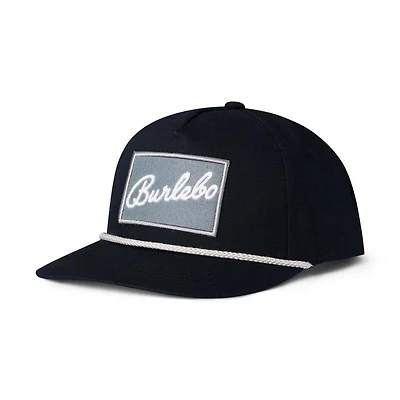 Grey Patch Rope Hat in Black