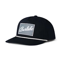 Grey Patch Rope Hat in Black
