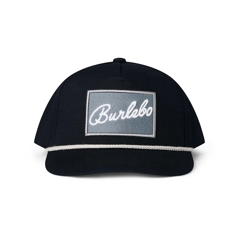 Grey Patch Rope Hat in Black