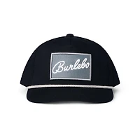 Grey Patch Rope Hat in Black