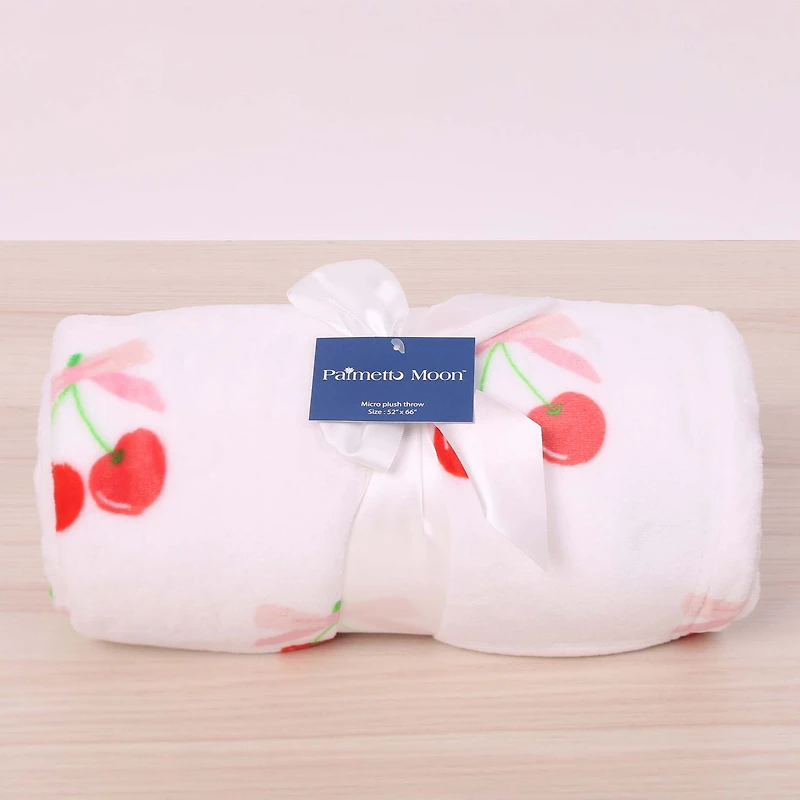 Cherry Printed Fleece Blanket
