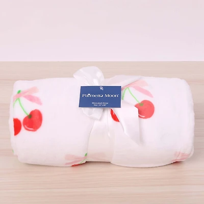Cherry Printed Fleece Blanket