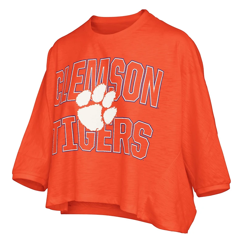 Clemson School with Mascot Oversized Short Sleeve T-Shirt