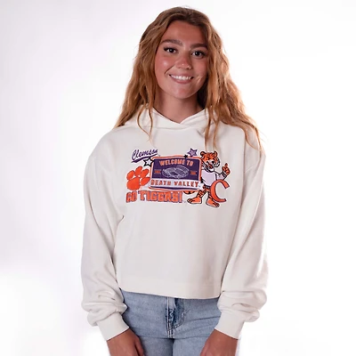 Women's Clemson Layer Patch Cropped Hoodie