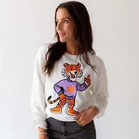 Women's Clemson Mascot Chenille Patch Crewneck Sweatshirt
