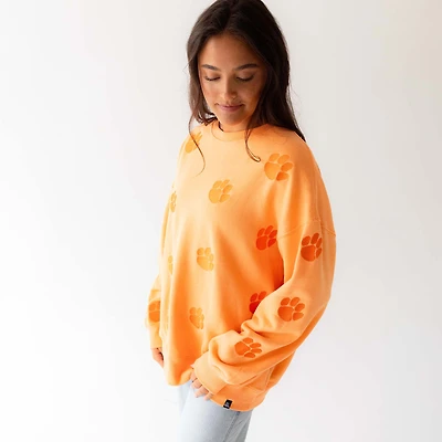 Women's Clemson Embroidered Logo Crewneck Sweatshirt