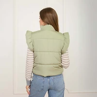 Bow Front Vest Light Olive