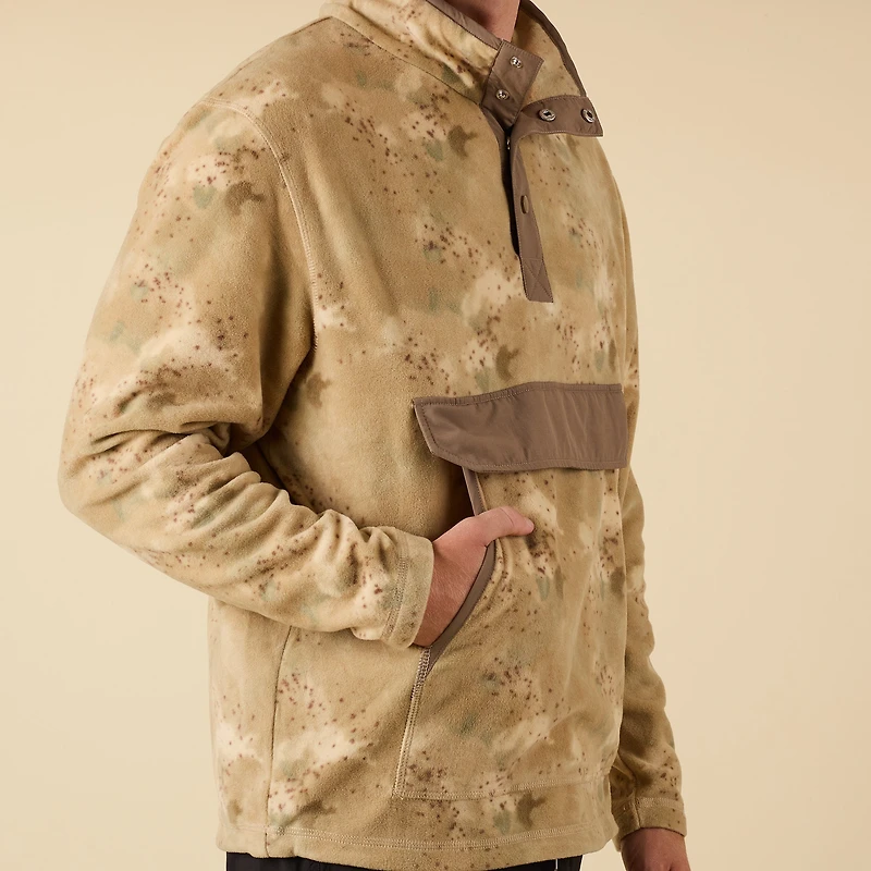 Earth Camo Crosby Fleece Quarter Snap Pullover
