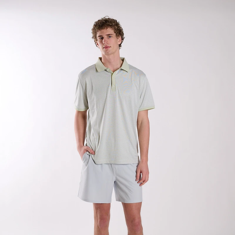 Sage Slipknot Stripe Polo