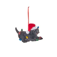 Black Lab Puppy in Lights Ornament