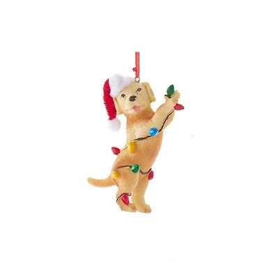 Yellow Lab Puppy in Lights Ornament