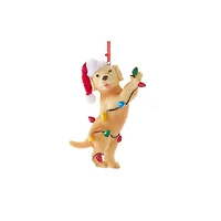 Yellow Lab Puppy in Lights Ornament