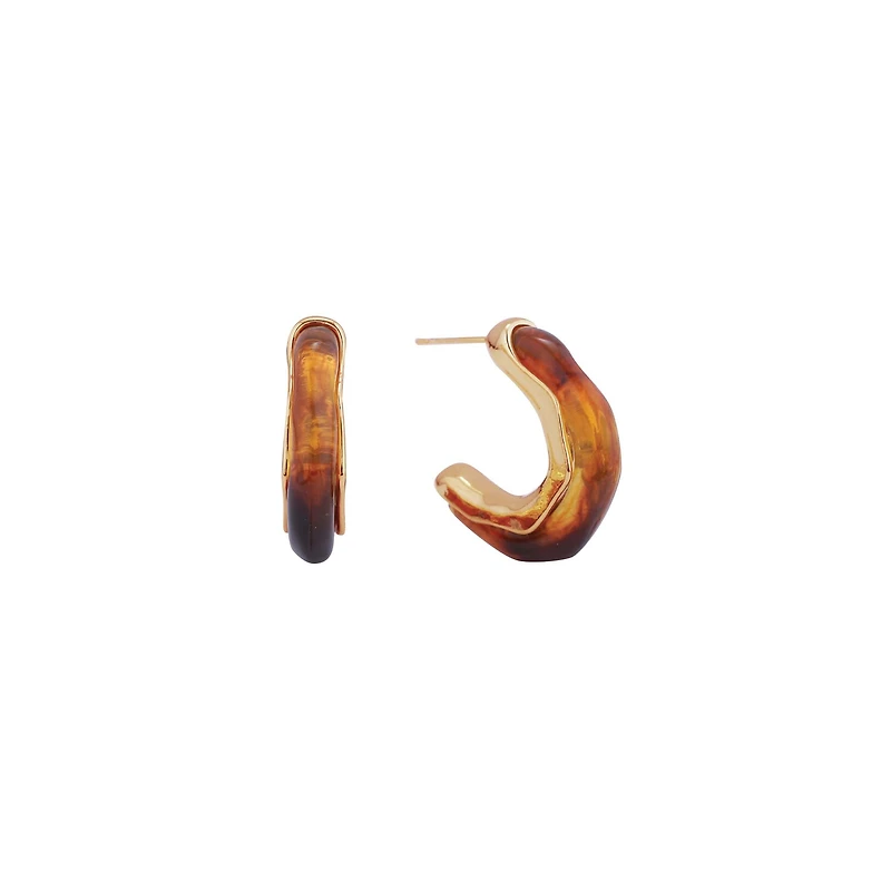 Small Tortoise Hoop Earrings