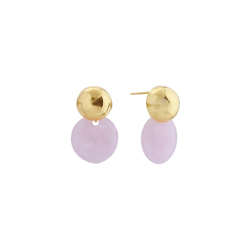 Pink and Gold Drop Earrings