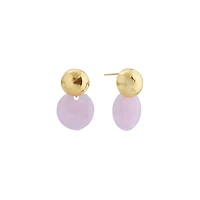 Pink and Gold Drop Earrings