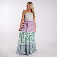 Multi Floral Sleeveless Maxi Dress