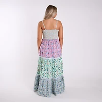 Multi Floral Sleeveless Maxi Dress